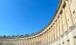 O royal crescent em Bath na Inglaterra