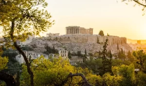 Parthenon é um templo antigo, construído em 447 dC em Atenas